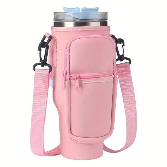 40oz Tumbler Water Bottle Carrier Bag - Protective Pouch with Shoulder Strap