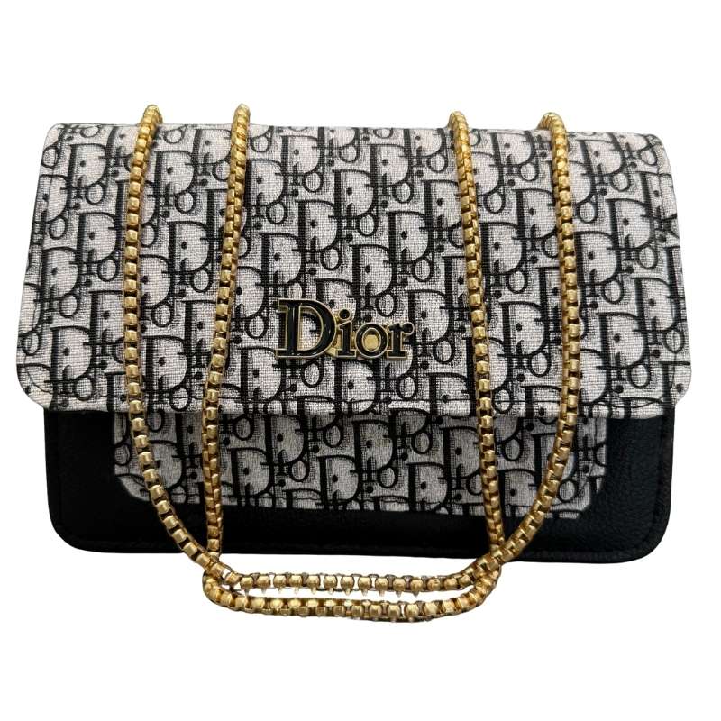 Dior Oblique Canvas & Leather Flap Clutch | Luxury Black Handbag for Women - Ashcart