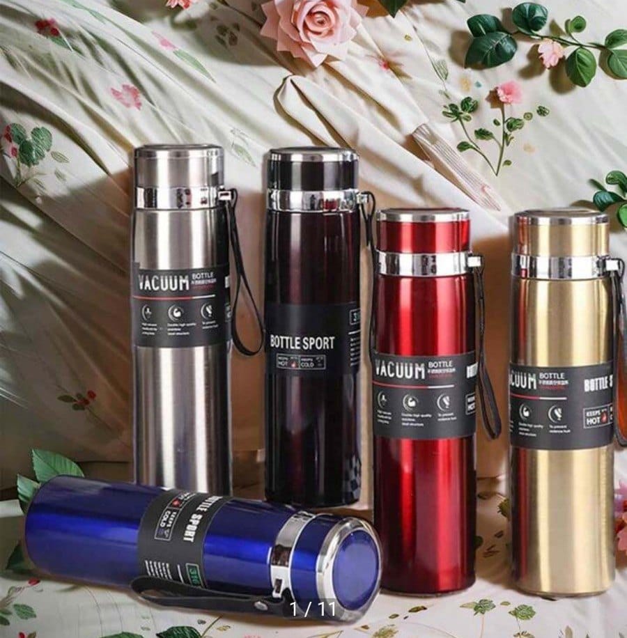 1000ml Slim Stainless Steel Water Bottle | Insulated Travel Flask - Ashcart