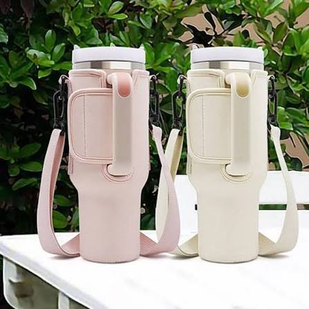 40oz Tumbler Water Bottle Carrier Bag - Protective Pouch with Shoulder Strap