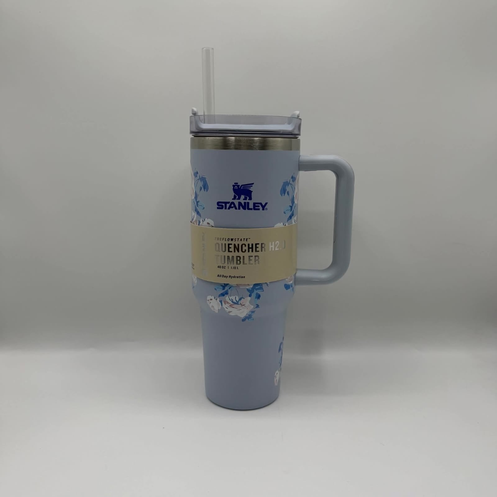 40oz Floral Stanley Style Tumbler with Handle | Aesthetic Flower Travel Mug - Ashcart
