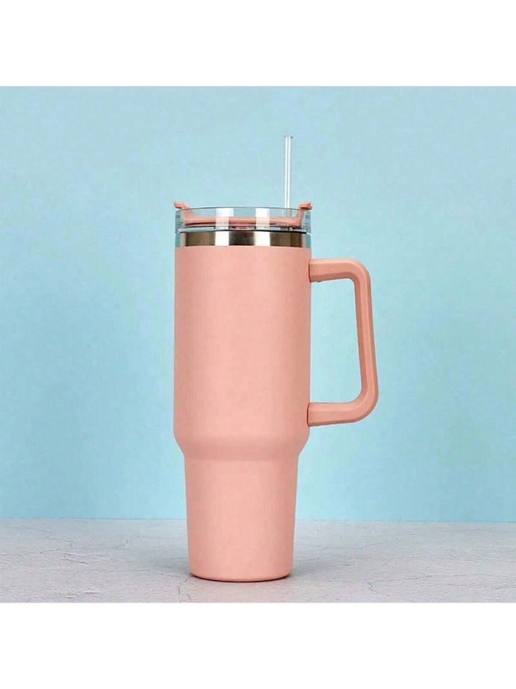 40oz Insulated Stainless Steel Tumbler with Handle and Straw - Ashcart
