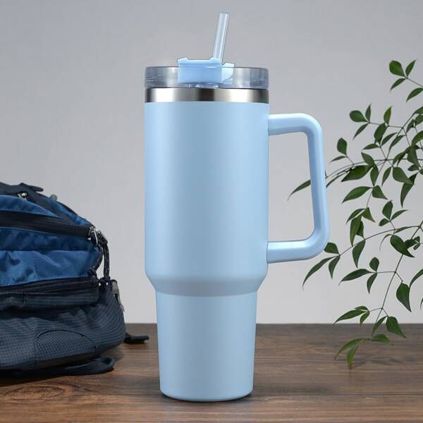 40oz Insulated Stainless Steel Tumbler with Handle and Straw - Ashcart