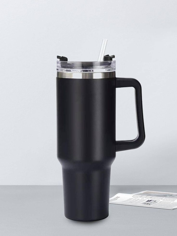 40oz Insulated Stainless Steel Tumbler with Handle and Straw - Ashcart