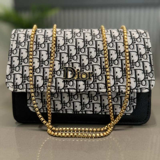 Dior Oblique Canvas & Leather Flap Clutch | Luxury Black Handbag for Women - Ashcart