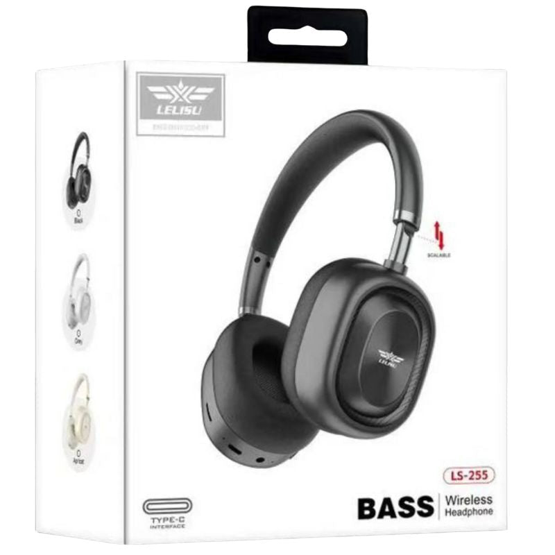 Lelisu LS-255 Bass Wireless Headphones | Over-Ear Bluetooth Headset with Type-C - Ashcart