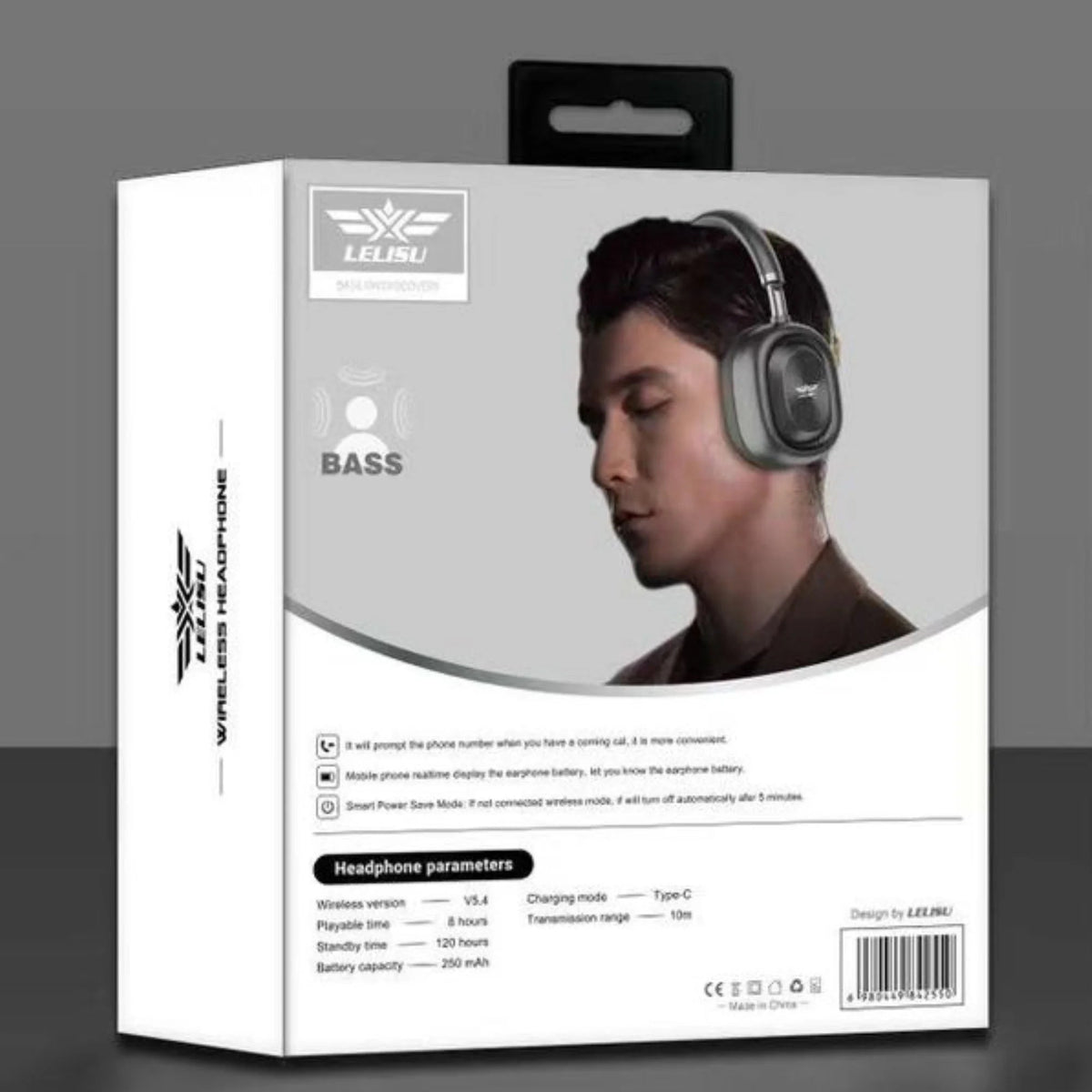 Lelisu LS-255 Bass Wireless Headphones | Over-Ear Bluetooth Headset with Type-C - Ashcart