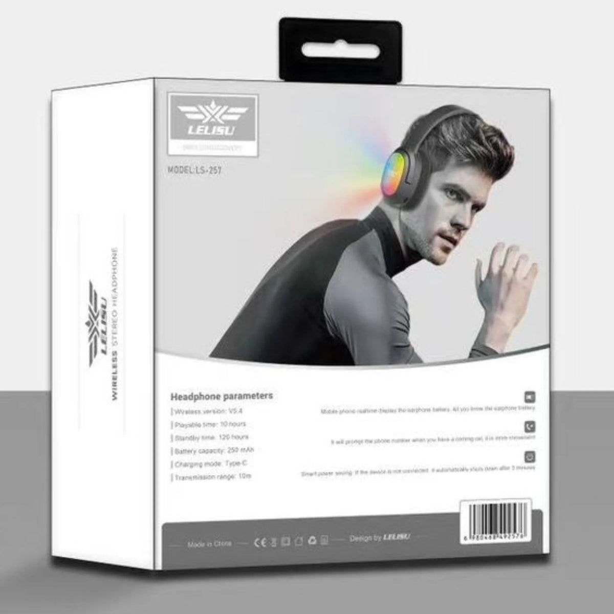 Lelisu LS-257 Stereo Headphones - Premium RGB LED Wireless Headset with Type-C - Ashcart