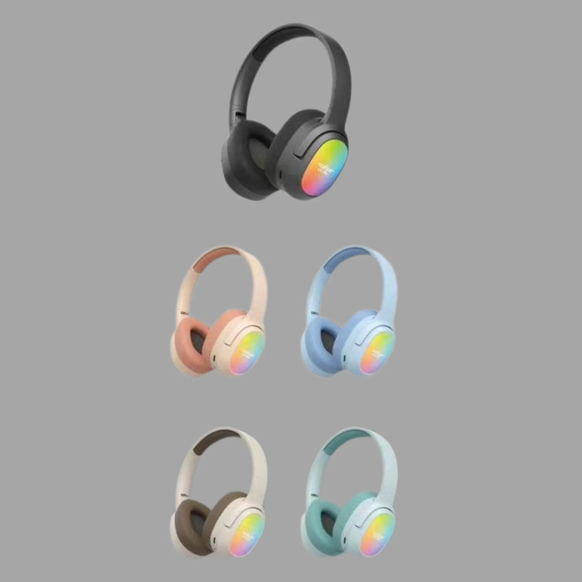 Lelisu LS-257 Stereo Headphones - Premium RGB LED Wireless Headset with Type-C - Ashcart