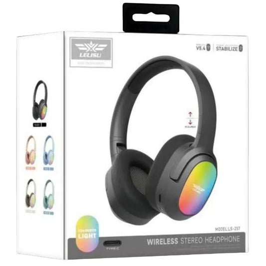 Lelisu LS-257 Stereo Headphones - Premium RGB LED Wireless Headset with Type-C - Ashcart