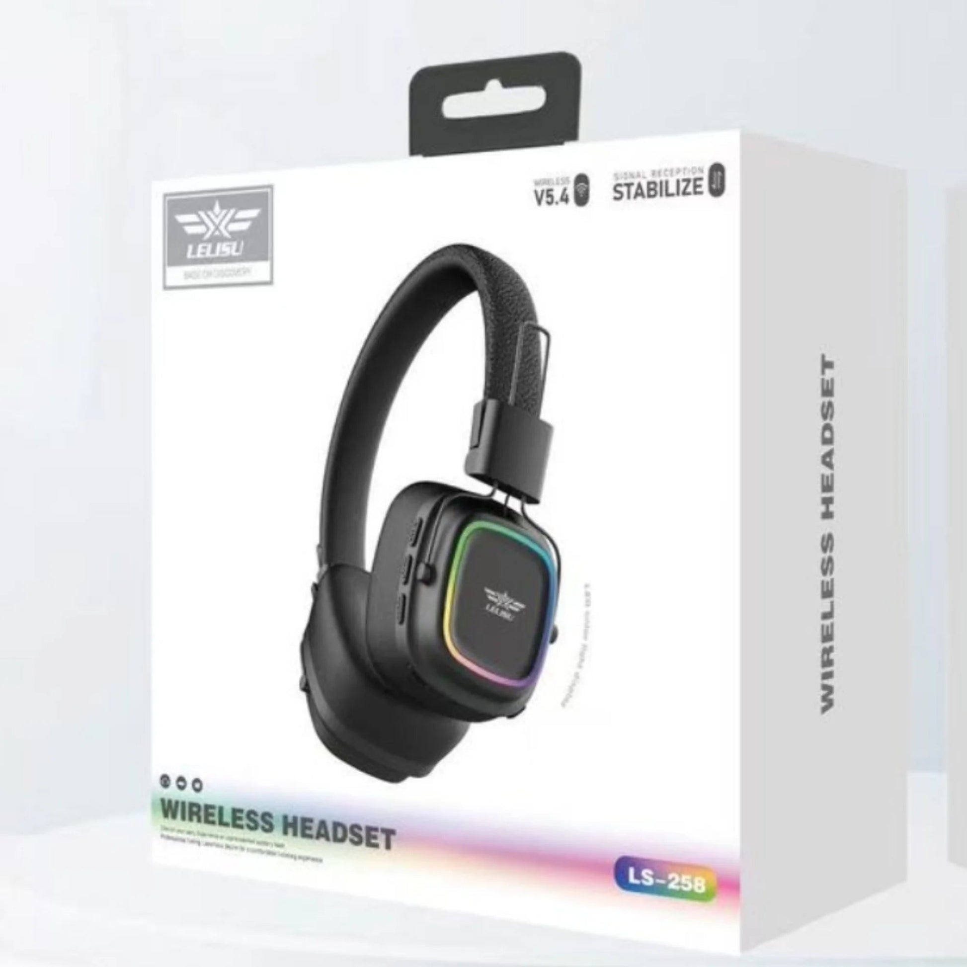 Lelisu LS-258 Stereo Headphones - Premium RGB LED Wireless Headset with Type-C - Ashcart