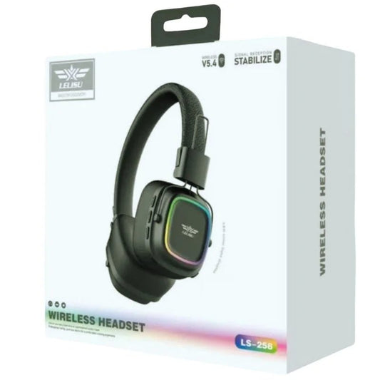 Lelisu LS-258 Stereo Headphones - Premium RGB LED Wireless Headset with Type-C - Ashcart