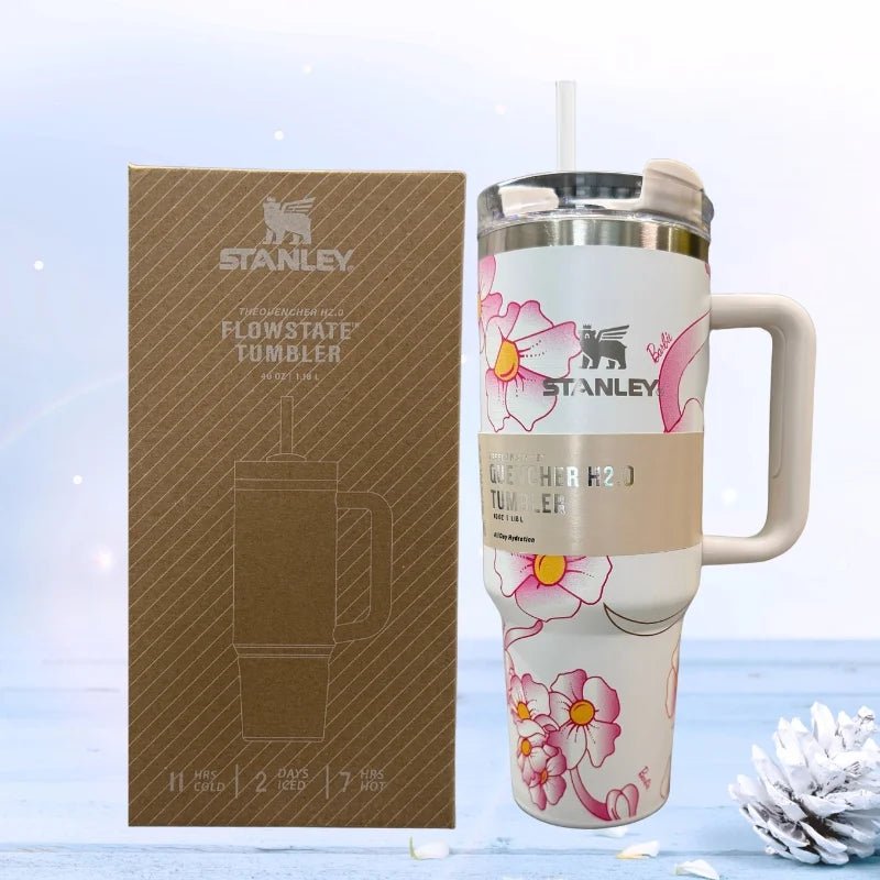 Limited Edition 1.18L Barbie Stanley H2.0 Tumbler | White Insulated Quencher - Ashcart