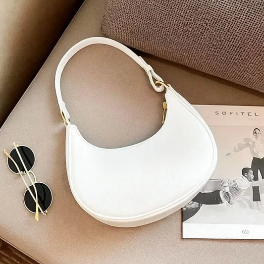 Luxury White Shoulder Bag for Women - Elegant Handbag with Long Strap - Ashcart
