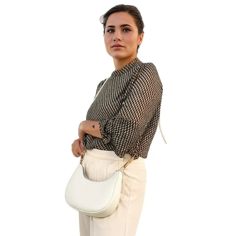 Luxury White Shoulder Bag for Women - Elegant Handbag with Long Strap - Ashcart