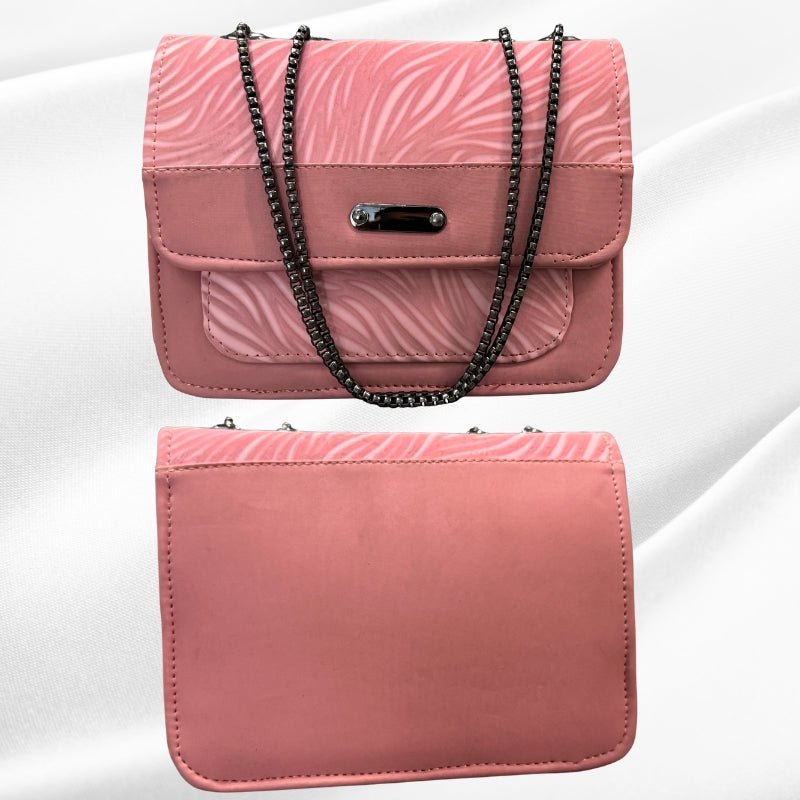 Luxury Women's Shoulder Bag in Pink Faux Leather | Elegant Crossbody Bag - Ashcart