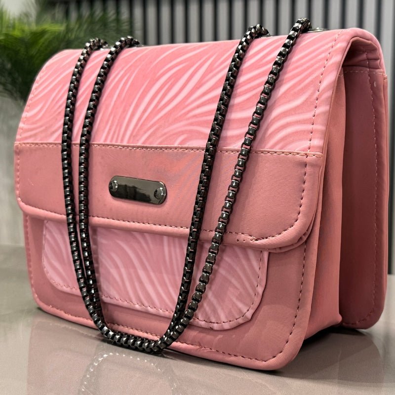 Luxury Women's Shoulder Bag in Pink Faux Leather | Elegant Crossbody Bag - Ashcart