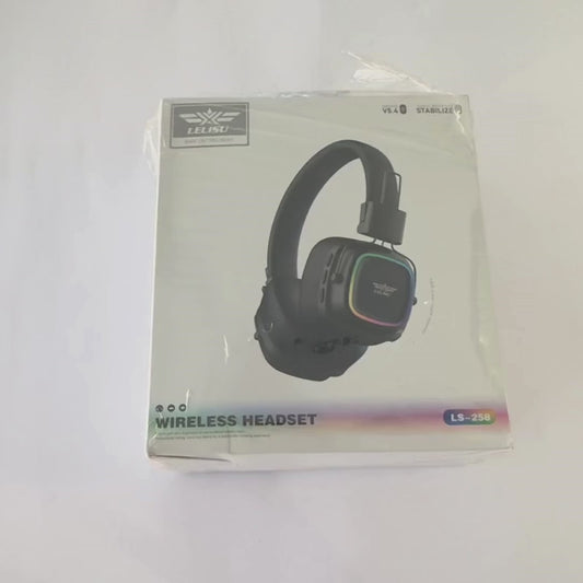 Lelisu LS-258 Stereo Headphones - Premium RGB LED Wireless Headset with Type-C