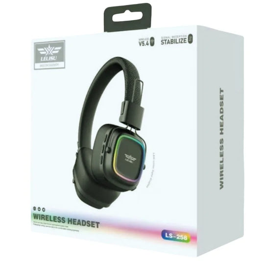 Lelisu LS-258 Stereo Headphones - Premium RGB LED Wireless Headset with Type-C