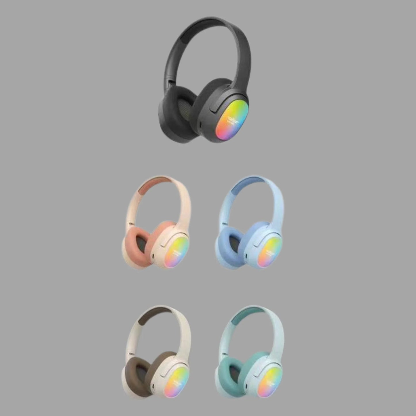 Lelisu LS-257 Stereo Headphones - Premium RGB LED Wireless Headset with Type-C