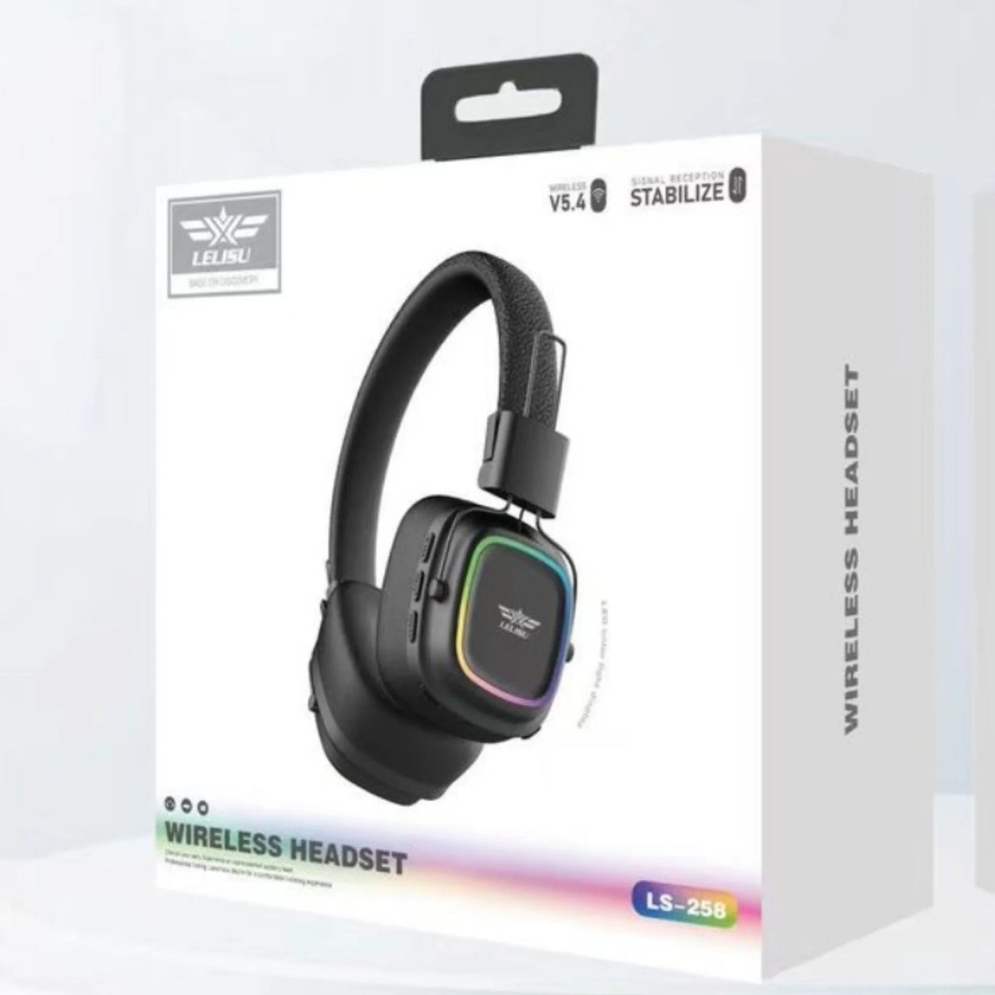 Lelisu LS-258 Stereo Headphones - Premium RGB LED Wireless Headset with Type-C