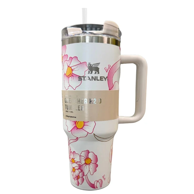 Limited Edition 1.18L Barbie Stanley H2.0 Tumbler | White Insulated Quencher