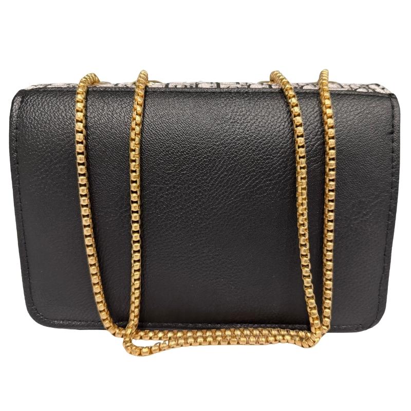 Dior Oblique Canvas & Leather Flap Clutch | Luxury Black Handbag for Women